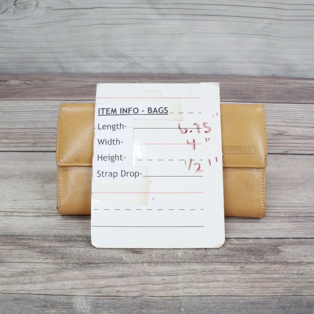 Vintage! Christian Dior Tan Leather Calfskin Kisslock Pouch Wallet - Picture 10 of 10